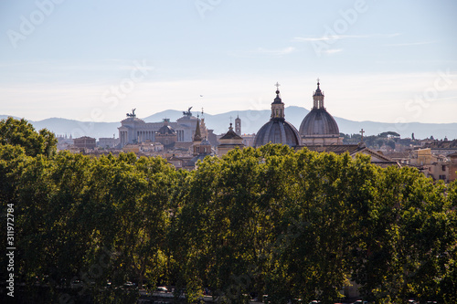 Panorama of the ancient city of Rome, Italy