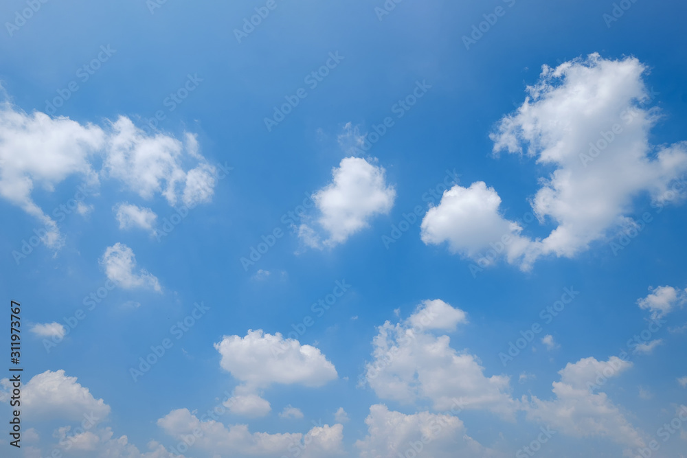 Fototapeta premium The vast clear blue sky and beautiful clouds on good weather in the morning.