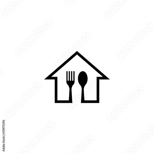 Fork home logo template vector icon design