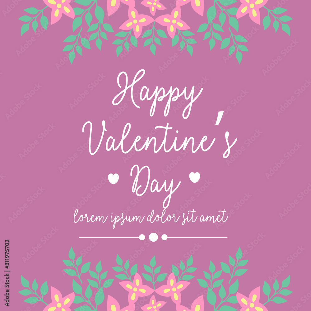 Romantic ornament of pink floral frame, for happy valentine elegant greeting card. Vector Romantic ornament of pink floral frame, for happy valentine elegant greeting card. Vector