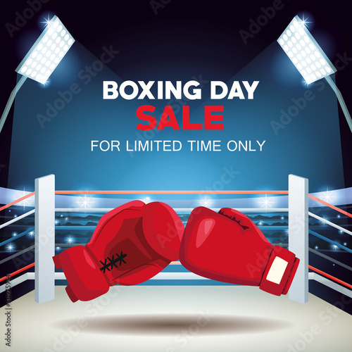 boxing day sale poster with gloves