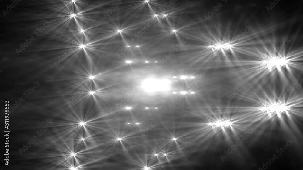Football Lights - Looped 4K Pulsing (Flickering) Stage Stadium Light background for different events and projects!!! Wall beam lens flare illuminated glow flashing lights.