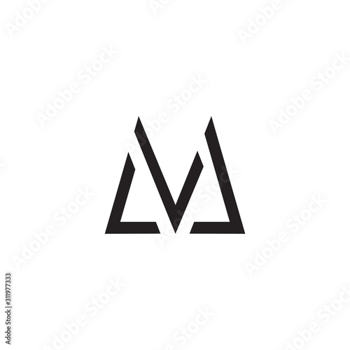 Printletter lm simple geometric line logo vector