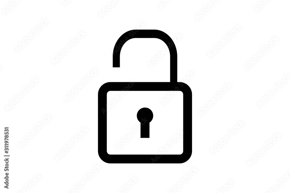 Unlock Icon in trendy flat style isolated on white background. Security symbol for your web site design, logo, app, UI. Vector illustration Unlock Icon in trendy flat style isolated on white background. Security symbol for your web site design, logo, app, UI. Vector illustration