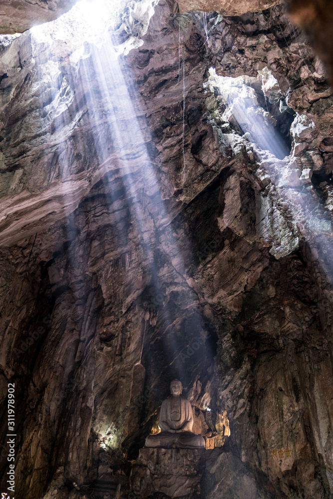 light through a cave