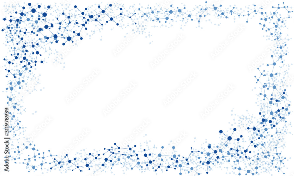 Obraz premium Atom and molecule structure science background. Chemical technology concept.
