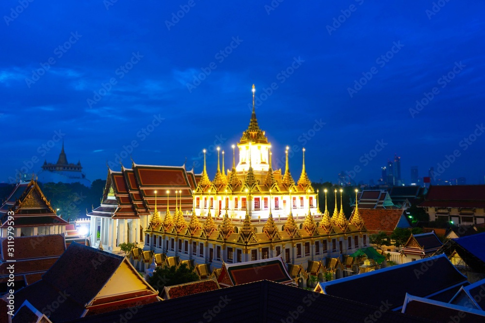 Wat Ratchanaddaram Temple in Bangkok Thailand