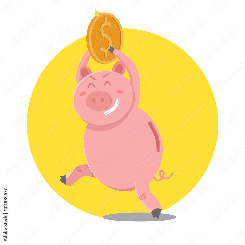 Fototapeta premium Runaway Piggy Bank
