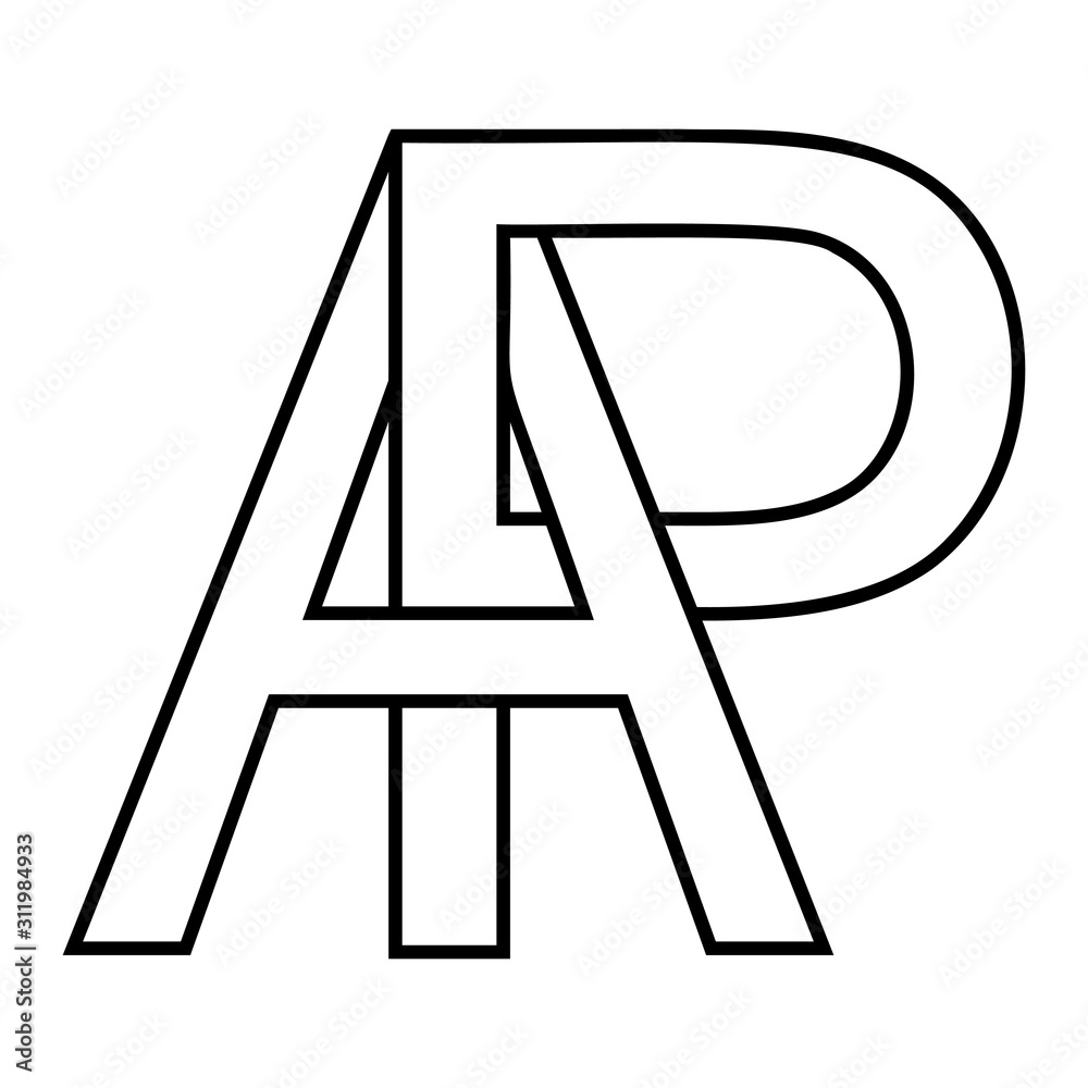 logo sign ap pa icon sign interlaced letters a p vector logo ap pa first capital letters pattern alphabet a p stock vector adobe stock