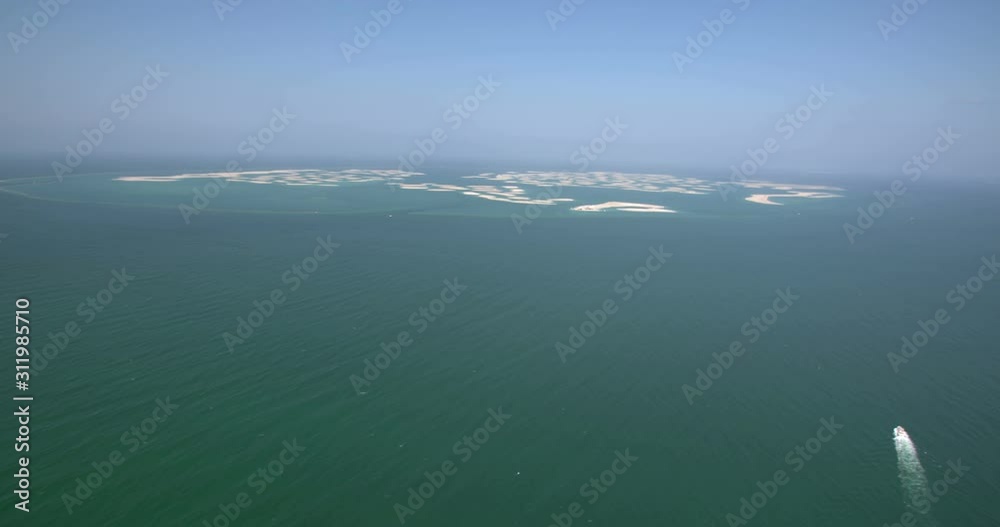 Aerial shot of the World Islands Dubai, Unite Arab Emirates Aerial shot of the World Islands Dubai, Unite Arab Emirates