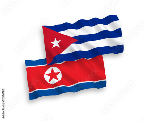 Flags of North Korea and Cuba on a white background Free Download Flags of North Korea and Cuba on a white background - GFXLoad