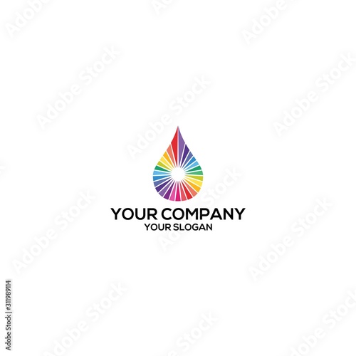 Spectrum Water Logo Design Vector
