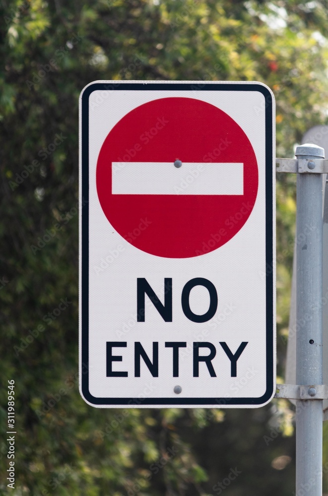 No entry signpost and on way signpost. No entry signpost and on way signpost.