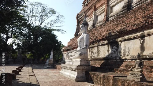 A beautiful view of Wat Yai Chaimongkhol temple in Ayutthaya, Thailand photo