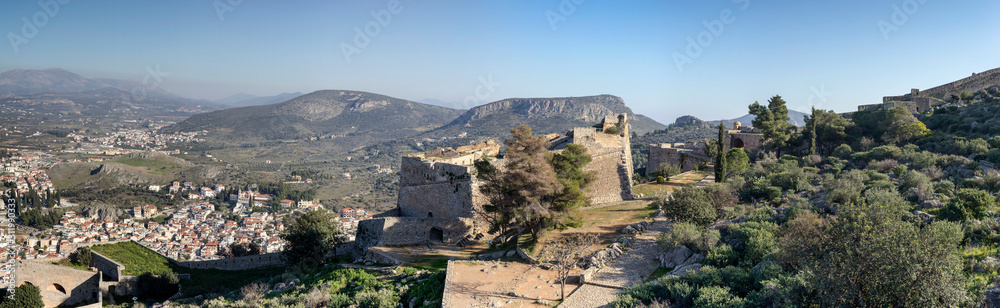 The panoramic view from the Venetian fortress of the city and mountains