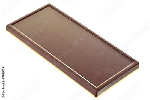 bar of chocolate top view isolated