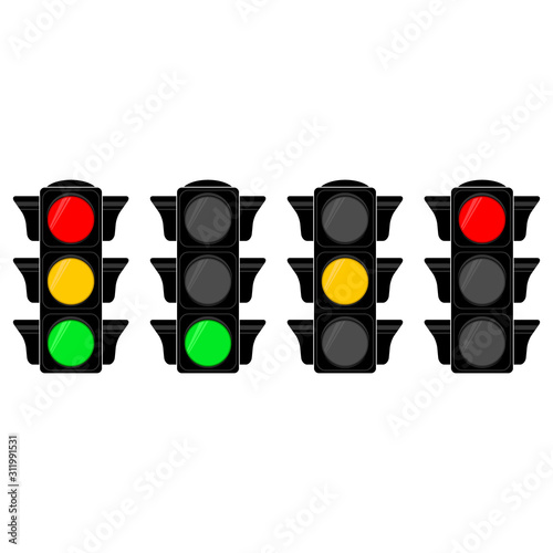 vector illustration with traffic semaphore