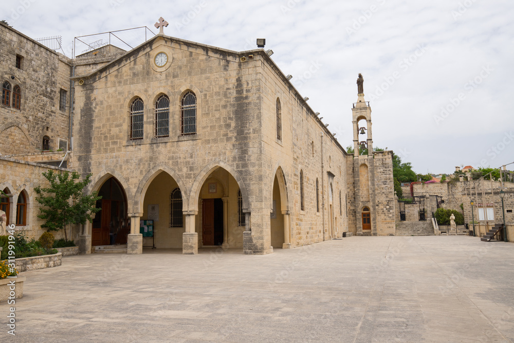 The Maronite Church of Our Lady of the Hill in the village of Deir al-Qamar in Mount Lebanon. Deir al-Qamar, Lebanon - June, 2019
