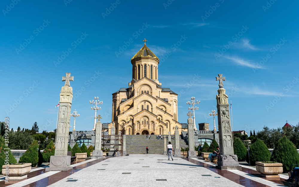 Holy Trinity Cathedral of Tbilisi in the afternoon , Tbilisi , Georgia