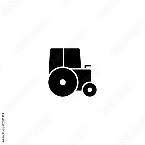 Tractor for Harvest Gardening Icon, Logo, Vector