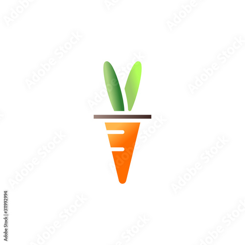 Carrot Logo, Gardening, Harvest, Agriculture, Vector