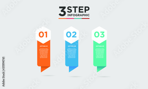 3 step infographic element. Business concept with three options and number, steps or processes. data visualization. Vector illustration.