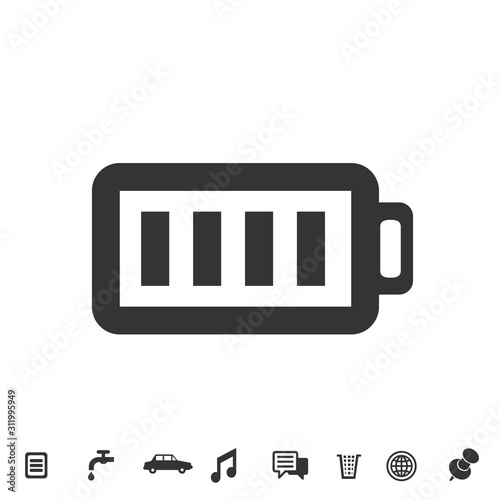 full battery vector icon vector illustration for website and graphic design symbol
