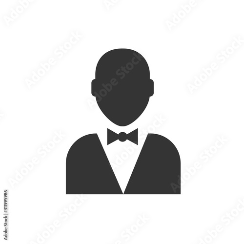 man in bow tie icon vector illustration for website and graphic design symbol