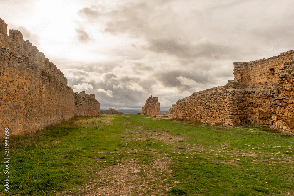 Gorzmaz fortress a very cloudy day in Soria
