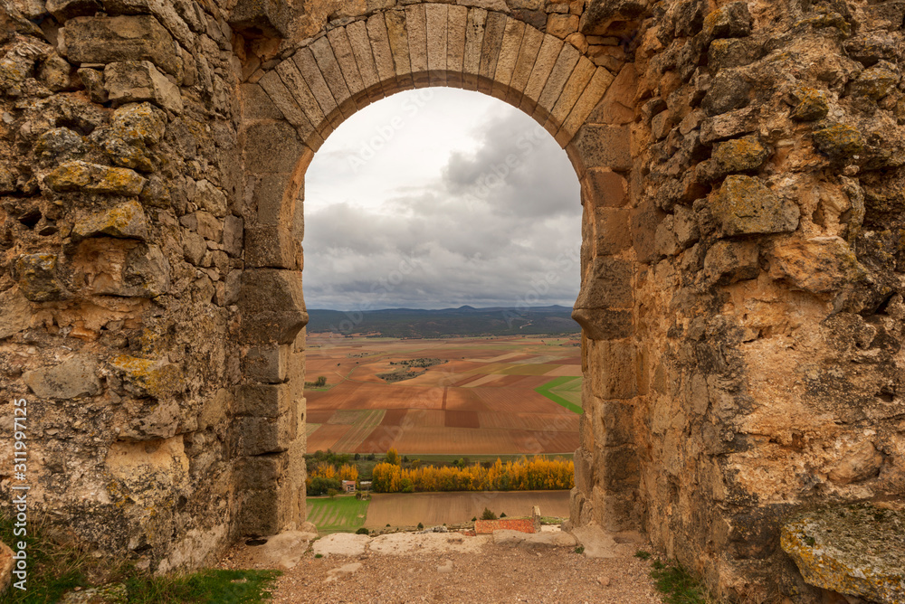 Gorzmaz fortress a very cloudy day in Soria