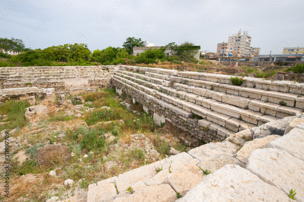 Arena. Roman remains in Tyre. Tyre is an ancient Phoenician city. Tyre, Lebanon - June, 2019