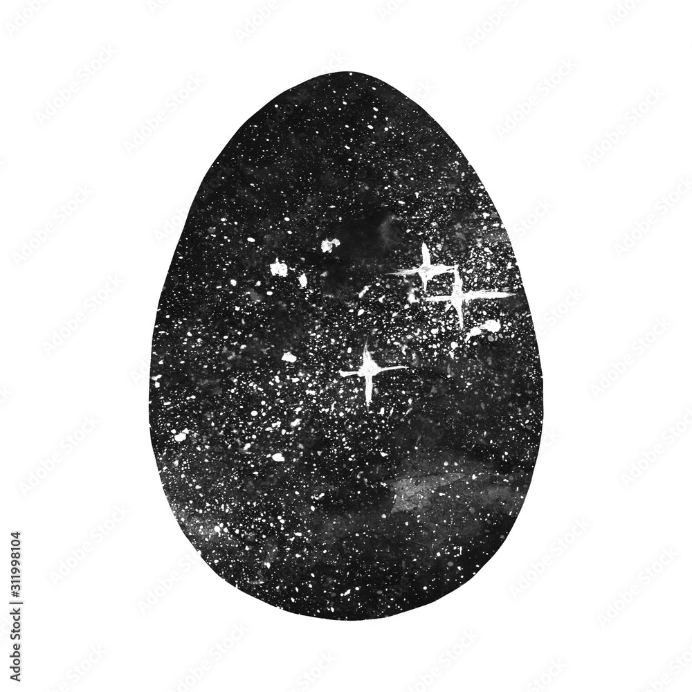 Watercolor abstract space cosmos peace in egg. Easter elements, backgrounds and textures. Isolated, hand drawn Watercolor abstract space cosmos peace in egg. Easter elements, backgrounds and textures. Isolated, hand drawn