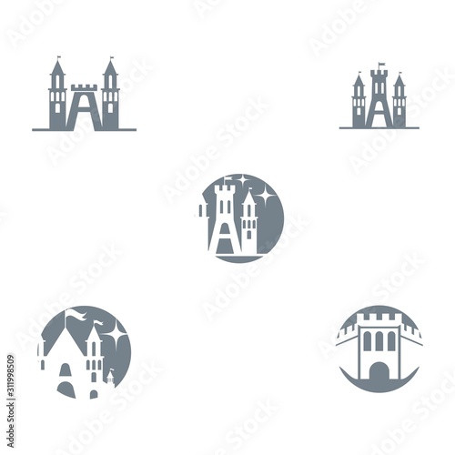 Set Castle icon Vector Illustration design Logo