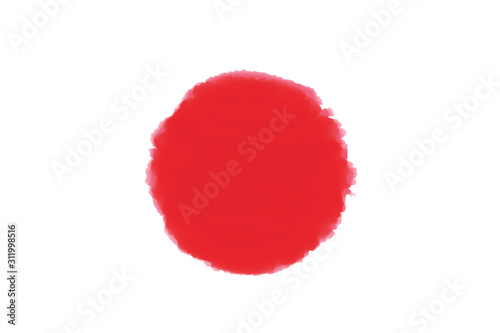 Filling round paint. Color, Japanese flag, etc.  .  ペイントの丸い塗りつぶし。カラー、日本国旗など　