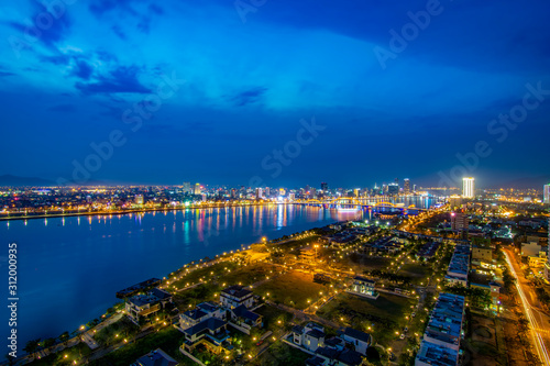 View of Da Nang city at night.