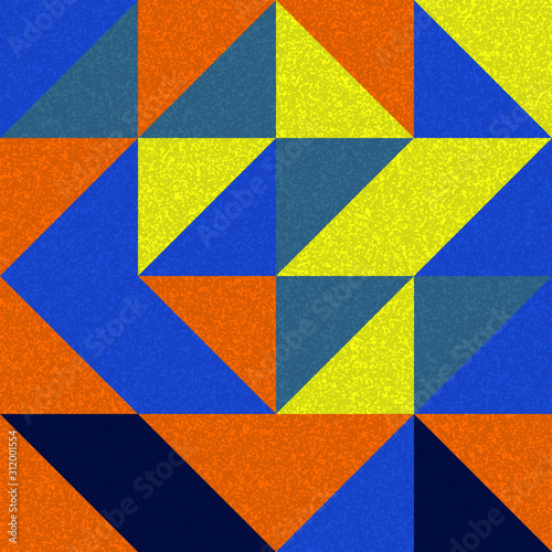 Seamless pattern with random colored triangles Generative Art background illustration