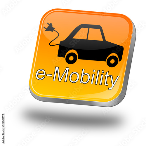 e-Mobility Button - 3D illustration
