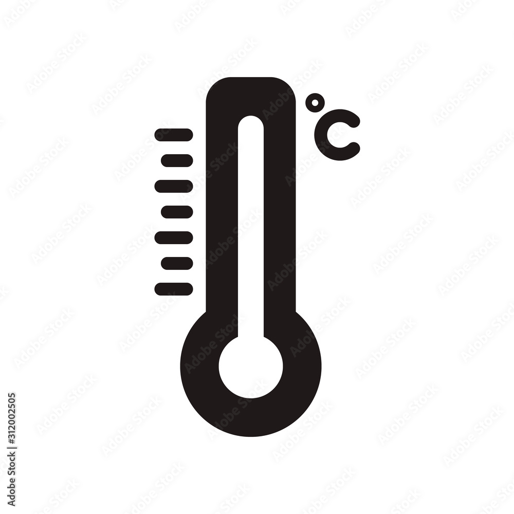 Thermometer icon in trendy flat style design. Vector graphic illustration. Suitable for website design, logo, app, and ui. EPS 10. Thermometer icon in trendy flat style design. Vector graphic illustration. Suitable for website design, logo, app, and ui. EPS 10.