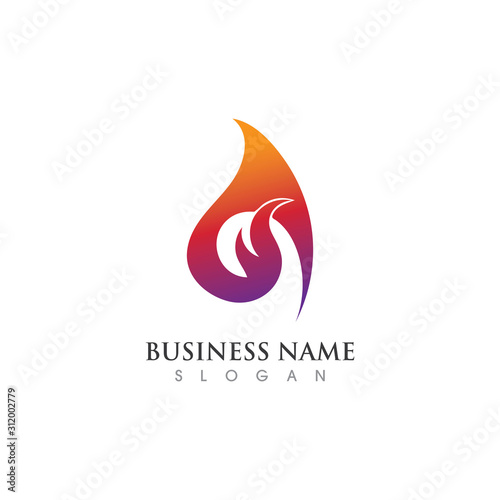 Fire flame Logo Template vector icon Oil, gas and energy logo concept
