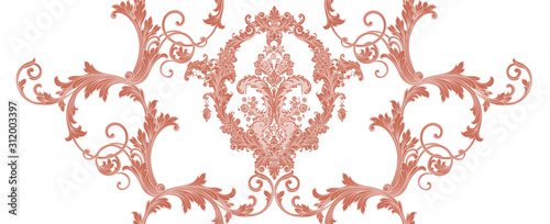 Exquisite baroque design, rococo design, suitable for textile clothing and wallpaper design photo