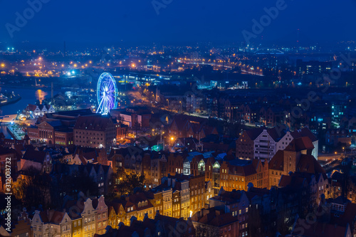 View of the city of Gdansk from the tower of St. Mary's Basilica.