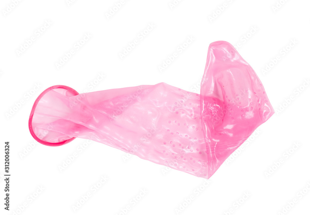 Fototapeta premium Red condom, isolated