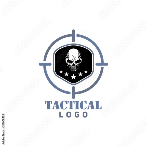 Vector of urban tactical survival skull logo design eps format
