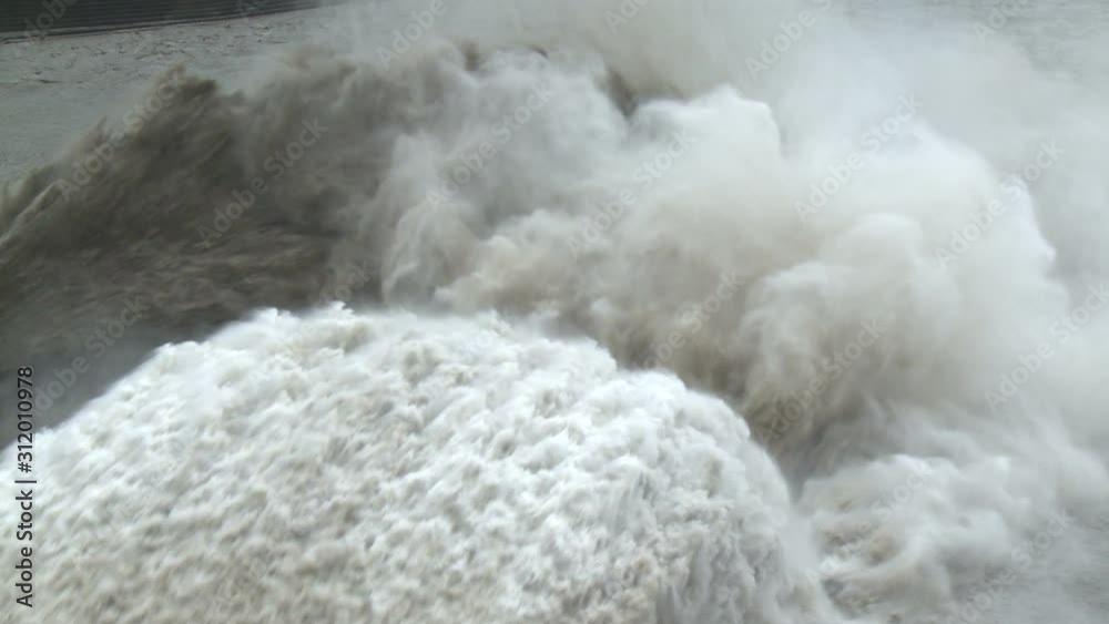 Flood Waters Cascade From Dam After Tropical Storm - Trami
