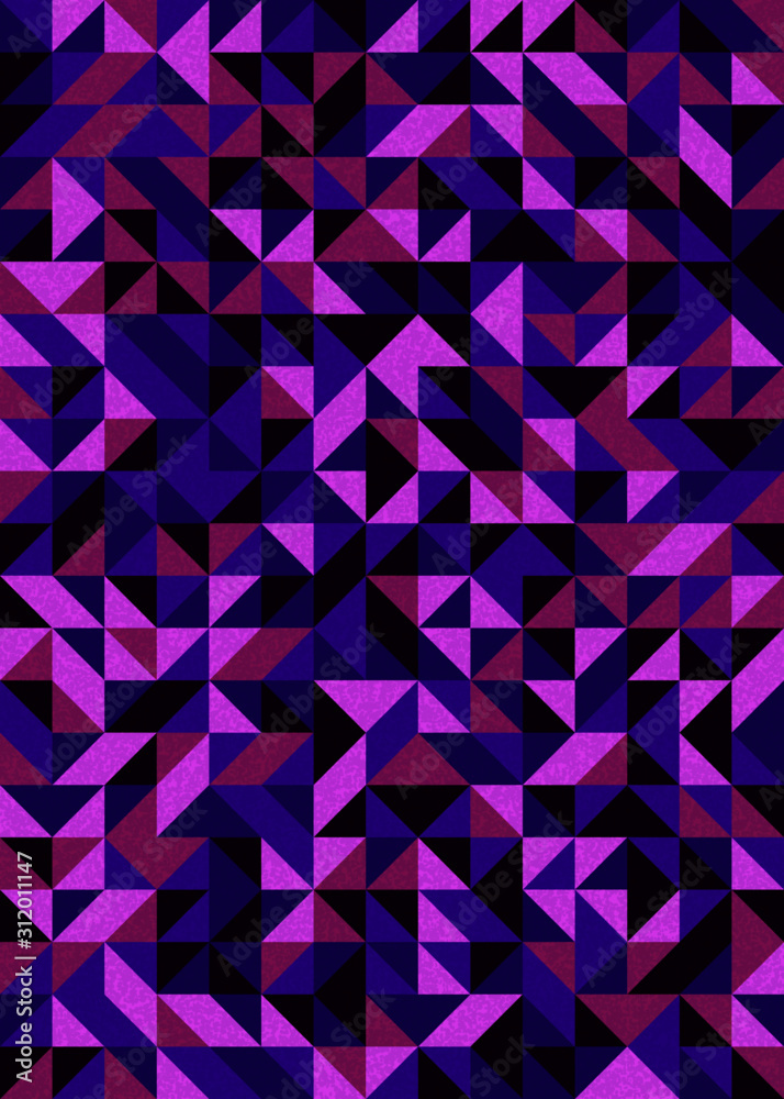 Obraz premium Pattern with random colored triangles Generative Art background illustration