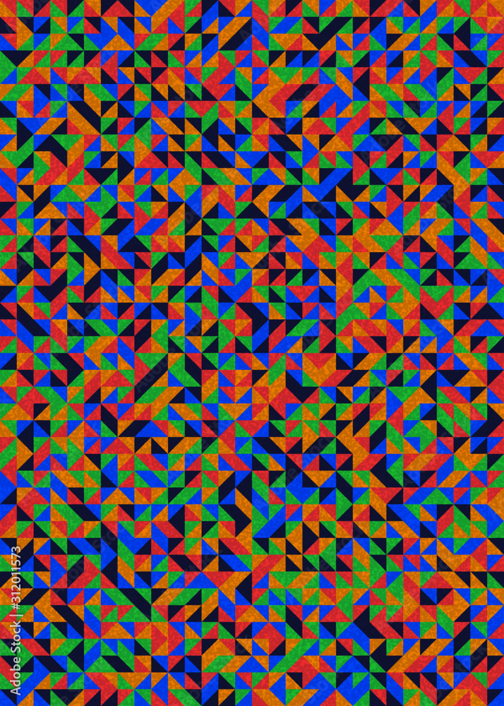 Seamless pattern with random colored triangles Generative Art background illustration Seamless pattern with random colored triangles Generative Art background illustration