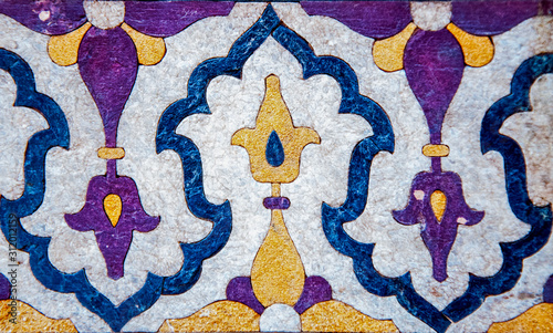 Geometric mosaic pattern of the Mughal empire 