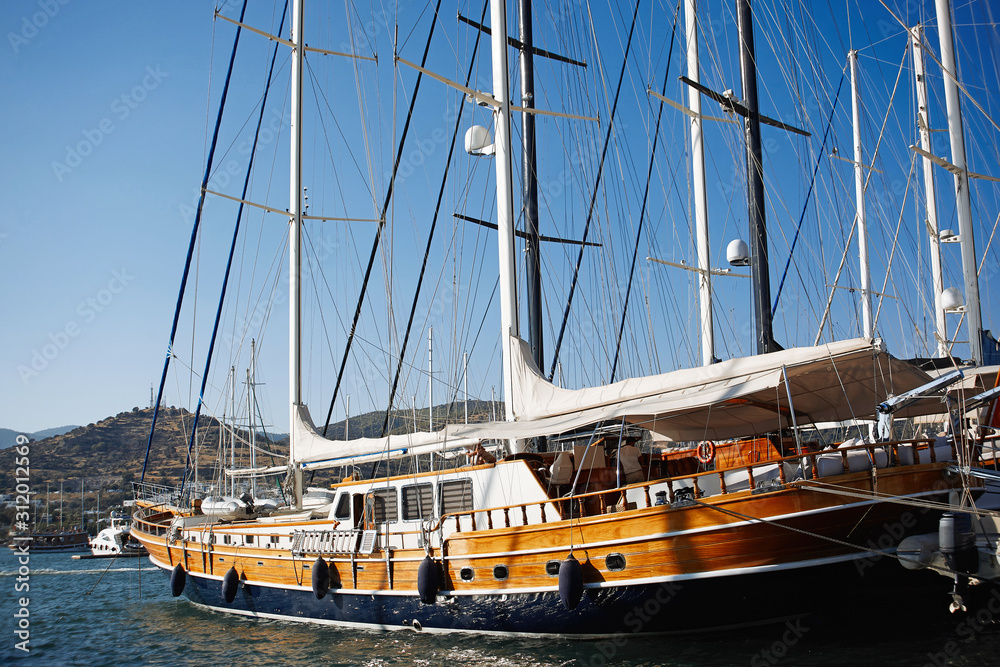 A beautiful large wooden sailing yacht A beautiful large wooden sailing yacht