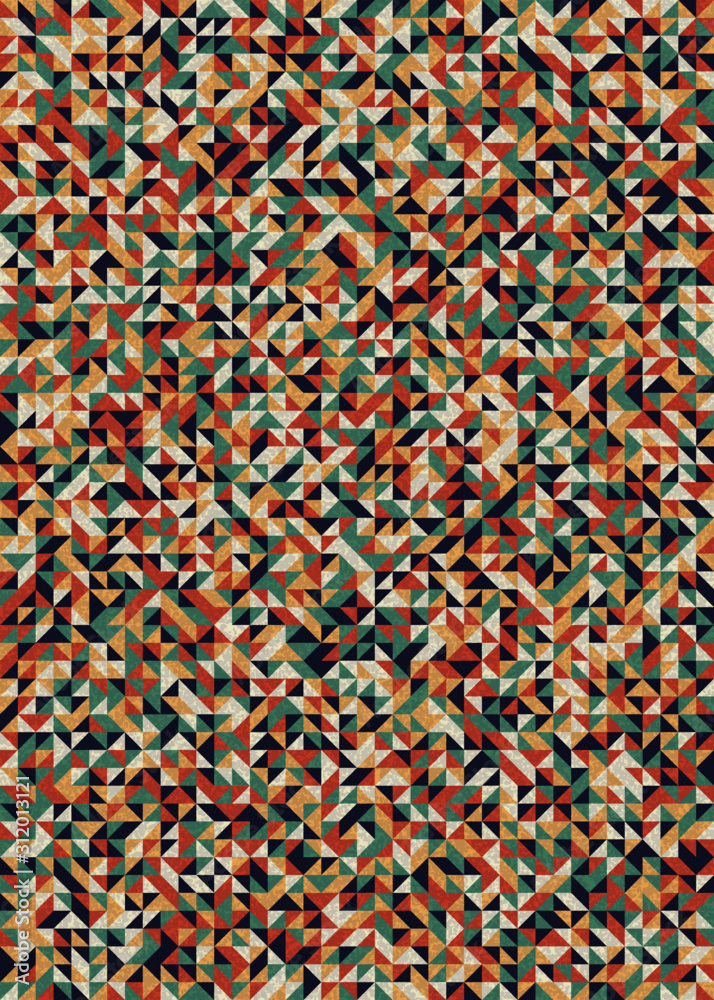 Seamless pattern with random colored triangles Generative Art background illustration Seamless pattern with random colored triangles Generative Art background illustration