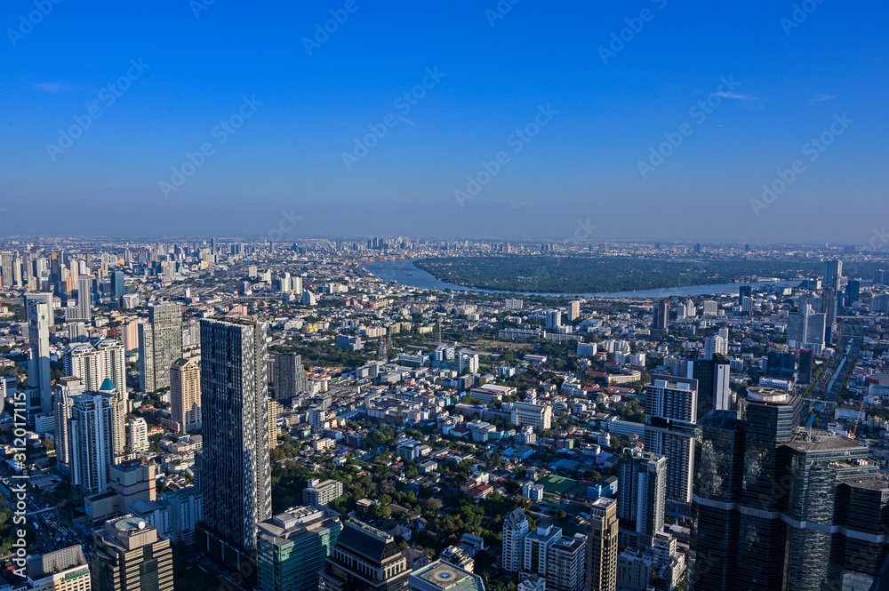 Vue panoramique de jour sur Bangkok